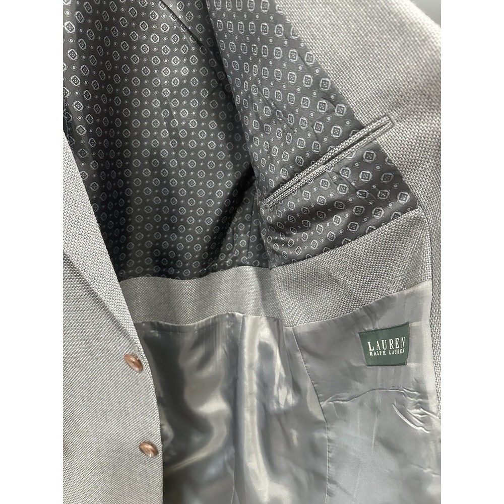 Ralph Lauren Men 40R Sport‎ Coat Suit Blazer Jacket Textured Gray - Picture 9 of 14